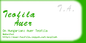 teofila auer business card